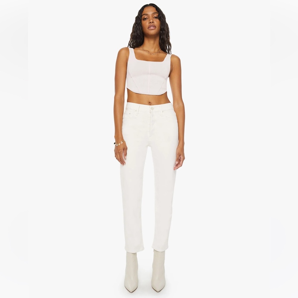 Mother tomcat jeans in cream. Size 24.